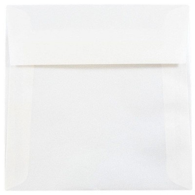 JAM Paper 5.5x5.5 Square Translucent Vellum Invitation Envelopes Platinum SLVR 59413