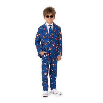 Suitmeister Boys Party Suit - Retro Gamer Navy Blue