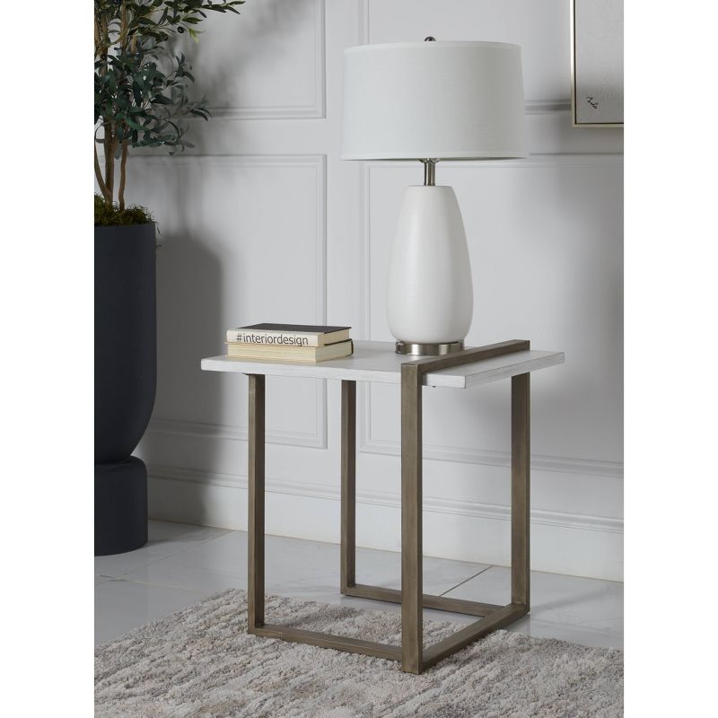 Annie Wood Contemporary End Table White - Abbyson Living, 3 of 10