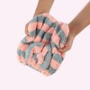 Unique Bargains Strong Absorbent Coral Fleece Stripped Hair Drying Towel Dry Cap 1 Pc - image 3 of 4