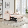 QingMoon 3 in 1 Sleeper Sofa Chair Bed, Velvet Convertible Single Sofa, 3 Level Adjustable Backrest, with Storage Pockets and Toss Pillows - 4 of 4