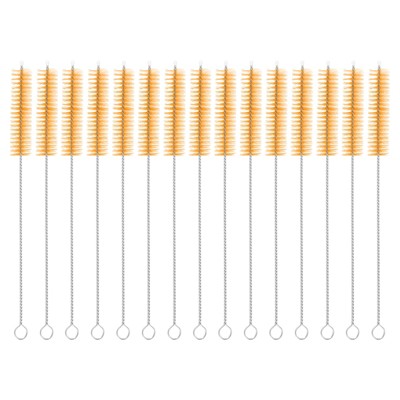 Unique Bargains Long Handle Wire Bristles Bottle Drinking Straw Cleaning Brushes 15 Pcs