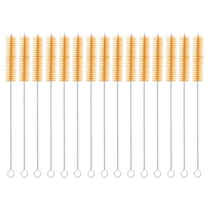 Unique Bargains Long Handle Wire Bristles Bottle Drinking Straw Cleaning Brushes 15 Pcs - 1 of 4