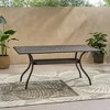 Outdoor Dining Table, Metal Rectangle Dining Table With Umbrella Hole, Outdoor Furniture, Weather Resistant Cast Aluminum Patio Table - 4 of 4