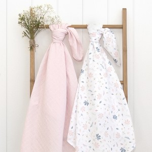 Living Textiles|Organic Muslin 2pk Swaddles - Botanical - 1 of 1