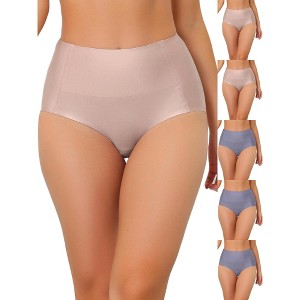 INSPIRE CHIC Women's Tummy Control Unlined High-Waisted Breathable Hipster Underwear 6 Packs - 1 of 4