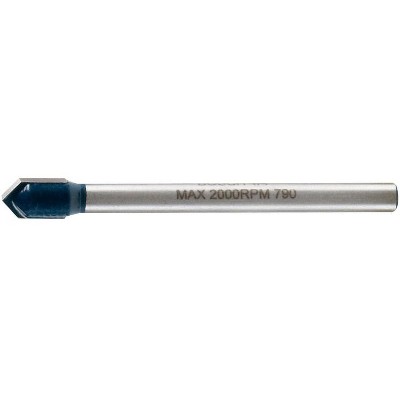 Bosch 1/4 in. X 4 in. L Carbide Tipped Glass and Tile Bit 3-Flat Shank 1 pc