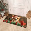 Lomsoe 1pc Dog Christmas Doormat With Santa Hat, Holiday Presents, Charming Pet-Themed Holiday Decoration - 4 of 4