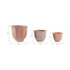 Set of 3 Decorative Clay Planters - Ribbed Design Pottery Flower Pots - Durable & Weather-Resistant for Home & Garden - 13", 10", 8" Red & Orange - 2 of 4