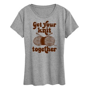 Women's - Instant Message - Get Your Knit Together Short Sleeve Graphic T-Shirt - 1 of 4