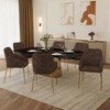 LeisureMod Zaire Modern Dining Chair – Upholstered Side Chair with Gold Iron Legs, Stylish Accent Chair for Dining Room or Kitchen Set of 4 - 2 of 4