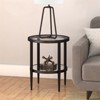 Metal Double Ring Glass and Side Table in Black - Henn&Hart - 2 of 4