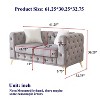 Kumasinova Velvet Chesterfield Sofa,Comfy Couch with Tufted Buttons,Spring Cushion,Metal Legs,2 Pillows,Sofa Couch for Living Room,Bedroom - 3 of 4