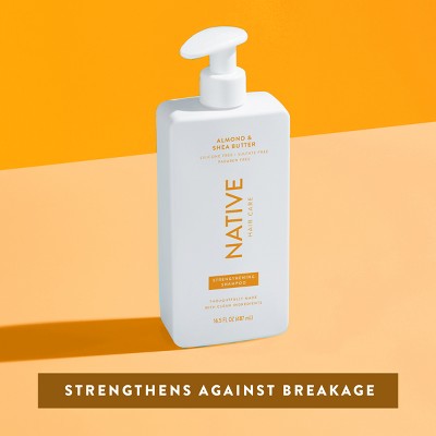 Native Vegan Strengthening Shampoo with Almond &#38; Shea Butter, Clean, Sulfate, Paraben and Silicone Free - 16.5 fl oz