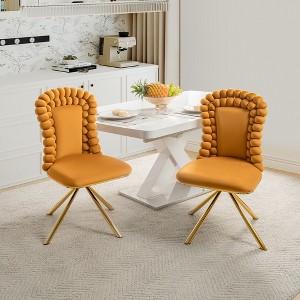 GDFStudio Dillon Modern 21.06“ Velvet Upholstered Swivel Chair with Iron Tube Legs(Set of 2) - 1 of 4