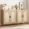 Rattan Buffet Cabinet with Storage, Single Door Accent Console Table for Entryway, Dining Room & Kitchen - 3 of 4