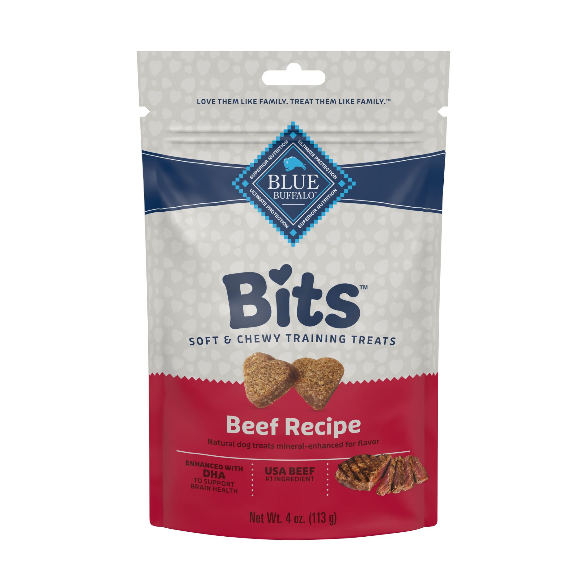 Blue Buffalo Bits Natural Soft-Moist Training Dog Treats with Beef Recipe