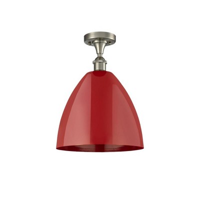 Plymouth Dome - 1 Light Semi-Flush Mount In Industrial Style-14.75 Inches Tall and 12 Inches Wide