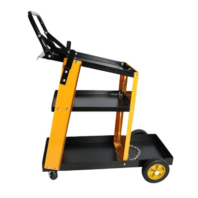 VisioGear 3 Tier Cart, Wagons with Increase Storage Space, Outdoor Serving Carts with Handle, Yellow, 27.7"*11.6"*33.4"