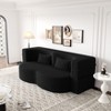 Okak Modern Convertible Sectional Sofa Couch Floor Sofa with 2 Pillows Teddy Fabric Upholstered Sofa Folding Mattress No Assembly Required, Black - 4 of 4