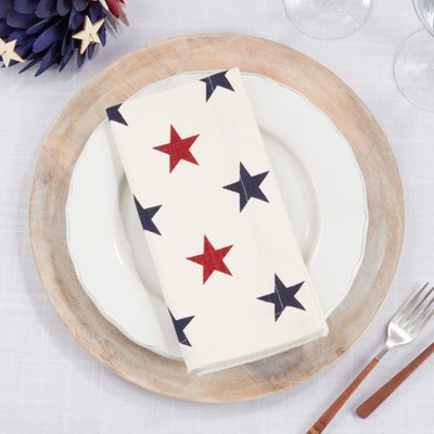 Americana Stars Cream Cotton Napkin Set of 4