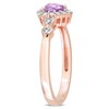 EVERLY JEWELRY | Rose Plated Sterling Silver 0.012 CT Diamond TW And 0.54 CT TGW Amethyst White Topaz Fashion Ring - 2 of 4