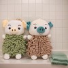 REGALWOVEN Bathroom Kitchen Cute Cartoon Piggy Chenille Soft Absorbent Hand Towel 2 Packs 7" x 11" - 4 of 4