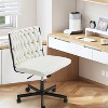 Erommy Criss Cross Chair, Premium Flannel Fabric Padded Armless Wide Seat, Adjustable Home Office Chair with 360° Wheels - 2 of 2