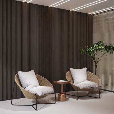 0.83 in. x 7.87 ft. x 1 ft. Slat Wood Sound Absorbing Decorative Wall Paneling 2-Pack