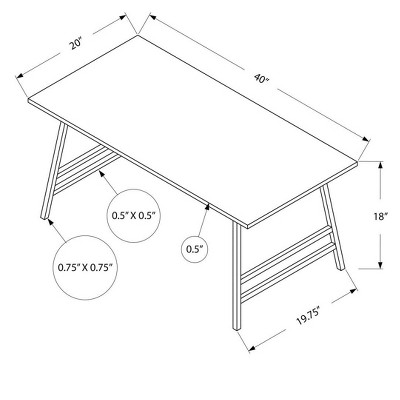 Dark Taupe Rectangular Wood and Metal Coffee Table