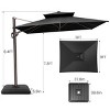 Crestlive Products 9'X11' Double Top Cantilever Umbrella UV30+ with Base Outdoor 360 Rotation 6 Heights Adjustable Offset Umbrella - 3 of 4