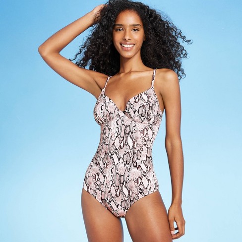 Women S Tie Back One Piece Swimsuit Shade Shore Snake Print Target