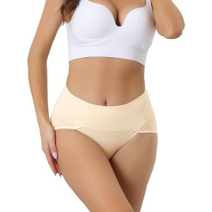 Allegra K Women's High Waist Stretch Tummy Control Breathable Comfortable Briefs - 1 of 4