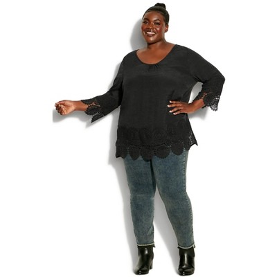 Avenue Women's Plus Size Sylvie Crochet Top