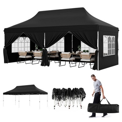 Tangkula 10 x 20 FT Canopy w/ 6 Detachable Sidewalls Carrying Bag UPF50+ Sun Protection