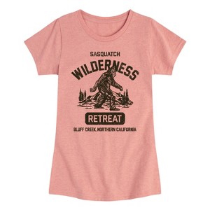 Girls' - Instant Message - Sasquatch Wilderness Retreat Fitted Short Sleeve Graphic T-Shirt - 1 of 4