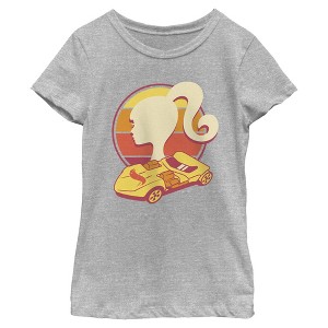 Girls Mattel Retro Barbie and Hot Wheels Silhouette T Shirt - 1 of 4