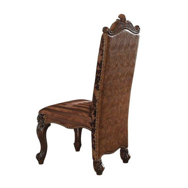 22&#34; Versailles Dining Chair Two Tone Light Brown Synthetic Leather /Fabric and Cherry Oak Finish - Acme Furniture, 6 of 8