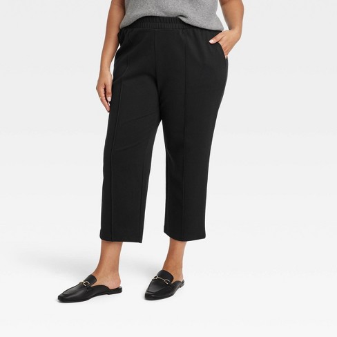 Women's High-rise Slim Fit Effortless Pintuck Ankle Pants - A New Day™  Off-white 2 : Target