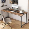 FONTOI 59.8" Computer Desks with Metal Frame, Computer Workstation, Stand up Desk for Home Office, Brown&Black, 31.5"*29.13"*59.84" - 2 of 4
