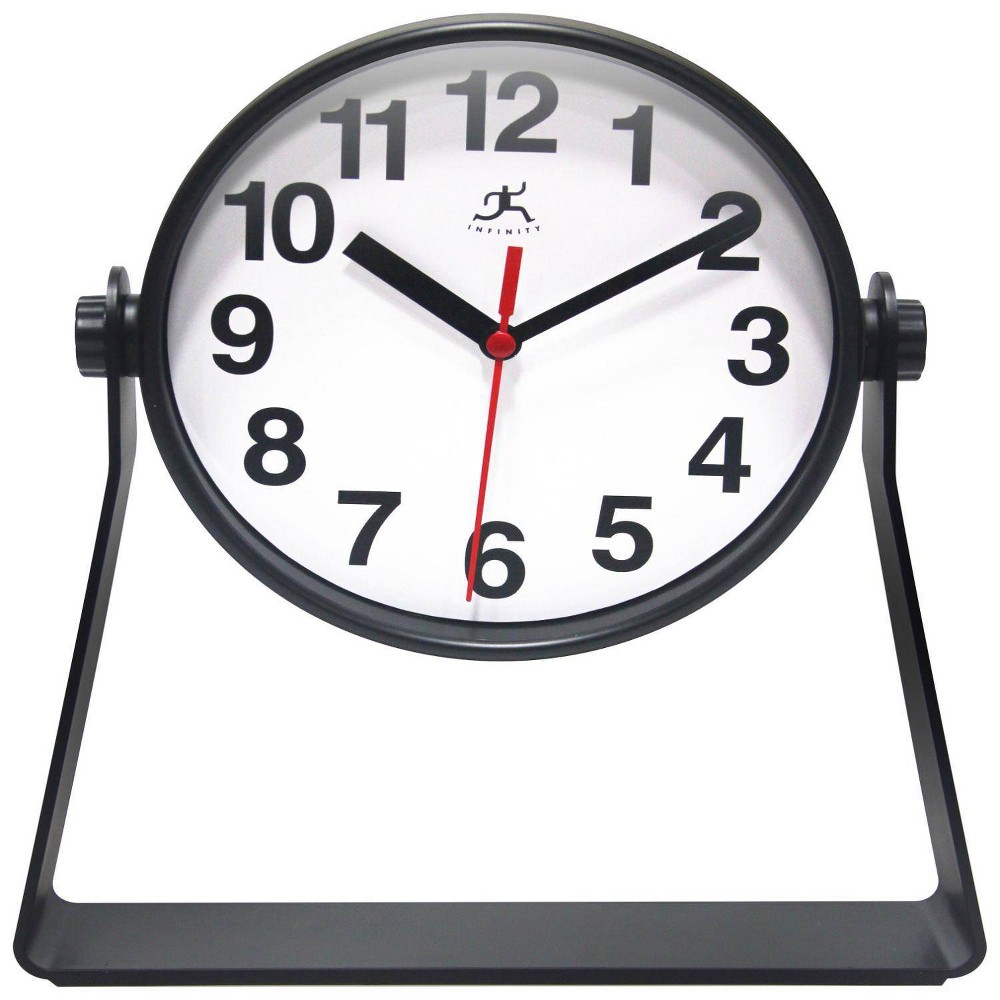 Photos - Wall Clock 9"x8" Stirrup Desktop Clock Black - Infinity Instruments