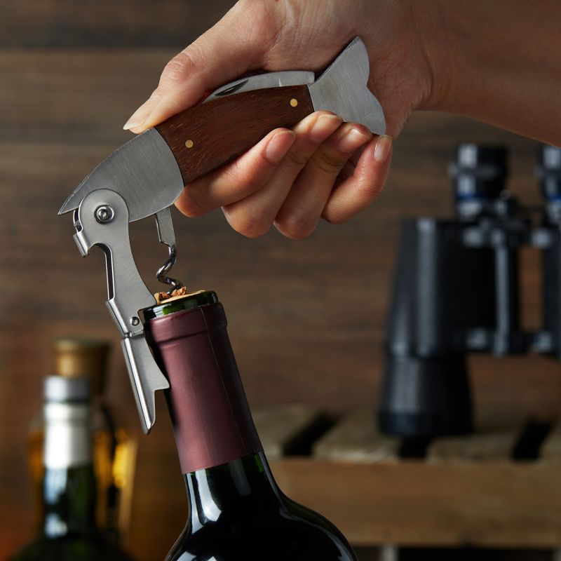 Wood & Stainless Steel Fish Corkscrew by Foster & Rye™, Natural color, 2 of 6