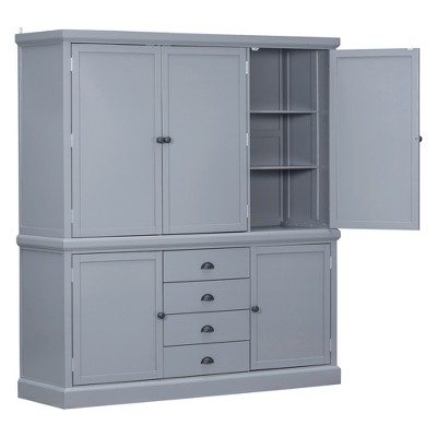 YOOCOZZ 73-Inch Freestanding Kitchen Pantry with Drawers and Shelves