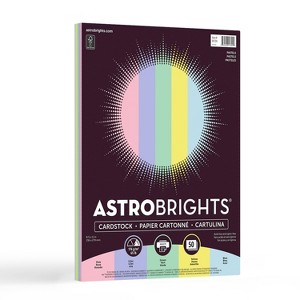 8.5" x 11" 50-Sheet Neenah Pastel Cardstock 65 lb - Astrobrights: Scrapbooking, Multicolor, Matte Finish, Unbound - 1 of 4