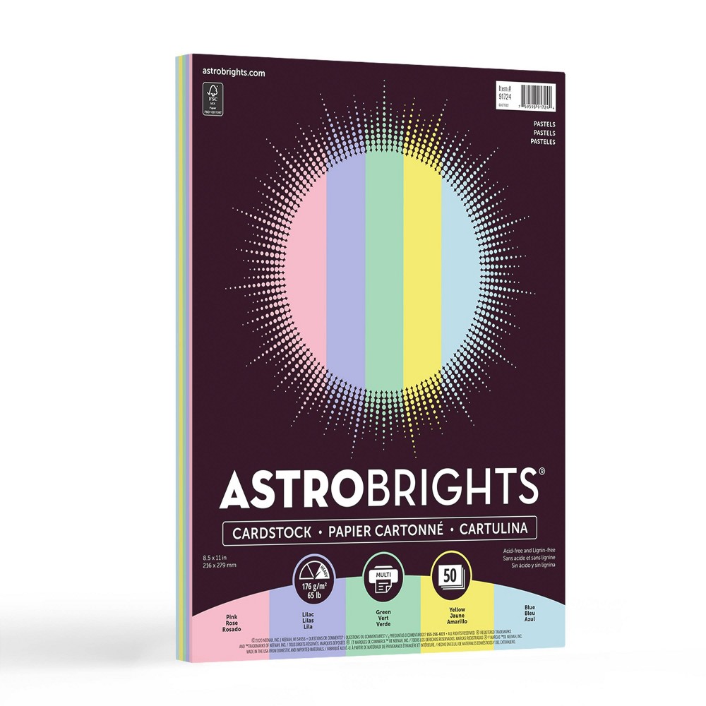 Photos - Creativity Set / Science Kit 8.5" x 11" 50-Sheet Neenah Pastel Cardstock 65 lb - Astrobrights