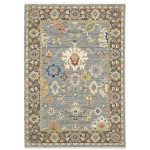 Captiv8e Designs Lorelei Traditional Blue Wool Area Rug - 1 of 4