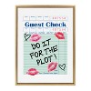 Kate & Laurel All Things Decor 18"x24" Do It For The Plot Guest Check Framed Canvas by Alli Standefer Bright Gold - 2 of 4