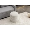 NicBex Modern 16.9" Round Ottomans Small Footstools with Boucle Fabric for Bedroom and Living Room - 2 of 4