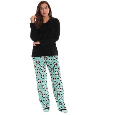 Just Love Womens Plush Pajama Pant Set with Matching Socks  Fun, Cozy Sleepwear with Sayings