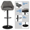 Yaheetech 2pcs Upholstered Adjustable Height, Swivel Bar Stools Set - 4 of 4